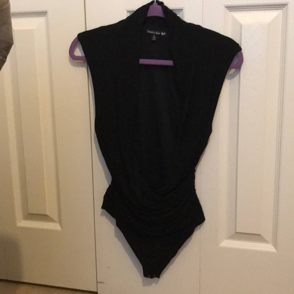 Black Deep V Body Suit